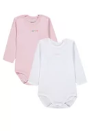 Body dla niemowląt - Body z długim rękawem dla dziewczynki i chłopca w dwupaku, różowe i białe, Esprit - miniaturka - grafika 1