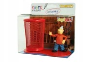 Przyborniki na biurko - Czerwony Przybornik na Długopisy Biurkowy Organizer z figurką Dziecięcą - miniaturka - grafika 1