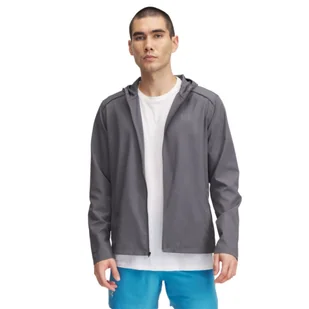Męska kurtka do biegania Under Armour UA Storm Run Hooded Jacket - szara - Kurtki męskie - miniaturka - grafika 1