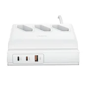 Moduły wifi i przekaźniki sygnału - USAMS Listwa zasilająca 65W Super Si Fast Charging USB Extension Socket EU biały/white CC160TC01 (US-CC160) - miniaturka - grafika 1
