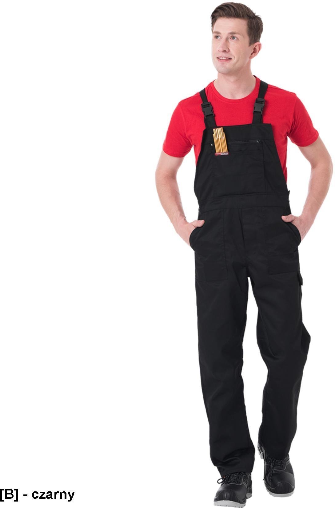 SM - Spodnie robocze ogrodniczki MASTER - czarny 58