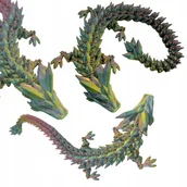 Zabawki sensoryczne - KRYSZTAŁOWY SMOK PRZEGUBOWY FLEXI DRAGON ZABAWKA FIGURKA - 27cm (M) - miniaturka - grafika 1