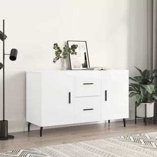 vidaXL Komoda, biała z połyskiem, 100x36x60 cm materiał drewnopochodny - Komody - miniaturka - grafika 1