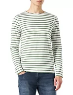 Swetry męskie - Armor Lux Marinière Plozévet Héritage Homme sweter męski, Milk/ficus, XS - miniaturka - grafika 1