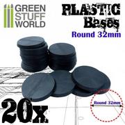 Akcesoria i części modelarskie - Green Stuff World: Plastikowe Podstawy   - Okrągłe 32Mm Czarne - miniaturka - grafika 1