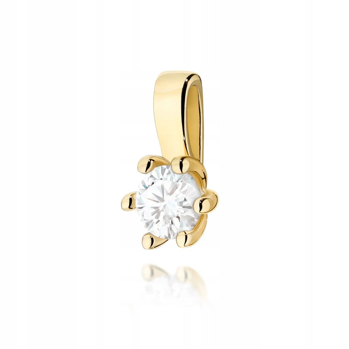 Złota przywieszka 585 z diamentem modna elegancka na prezent dla mamy 14kt