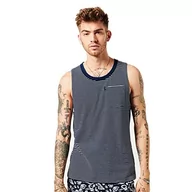 Koszulki męskie - Superdry Vintage Indigo Stripe Tank Koszulka męska, Dark Indigo/Grey Marl, S - miniaturka - grafika 1