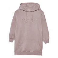 Bluzy sportowe damskie - Damska bluza dresowa nierozpinana z kapturem Guess Cindra - beżowa - GUESS - miniaturka - grafika 1