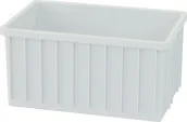 Pojemniki przemysłowe - Artech Pojemnik magazynowy bez uchwytów, biały, wym. 60x40cm, atest na kontakt z żywnością - miniaturka - grafika 1