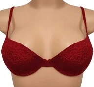 Biustonosze - TEZENIS biustonosz czerwony usztywniany stanik koronka 75B - miniaturka - grafika 1