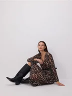 Sukienki - Reserved - Plisowana sukienka z paskiem - wielobarwny - miniaturka - grafika 1