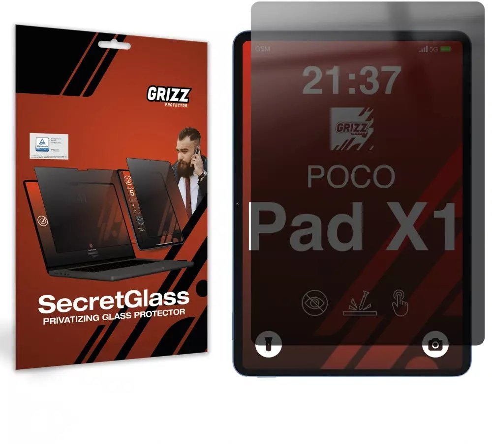 Matowe szkło prywatyzujące GrizzGlass SecretGlass do Xiaomi POCO Pad X1