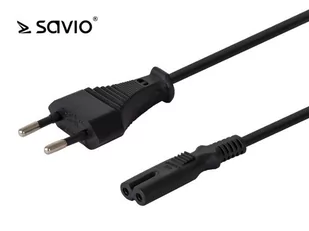 Elmak SAVIO CL-105 Kabel zasilający płaski ósemka 2pin 3m SAVIO CL-105 - Kable komputerowe i do monitorów - miniaturka - grafika 1