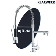 Baterie kuchenne - Björn bateria kuchenna chrom połysk| dwa natryski| profesjonalna bateria kuchenna ze stali nierdzewnej| podwójny zlewozmywak restauracyjny - miniaturka - grafika 1