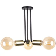 Lampy sufitowe - KET Loftowa LAMPA sufitowa metalowa OPRAWA sticks czarna złota KET1177 - miniaturka - grafika 1