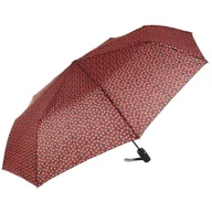 Parasole - Parasol czarno-bordowy w serca damski półautomat - miniaturka - grafika 1
