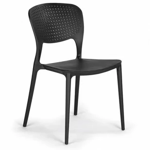 Plastikowe krzesło do jadalni EASY II, czarne - Krzesła - miniaturka - grafika 1