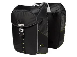Basil Miles Double Bag, dwupak torba, 32l, Black Lime BAS17751 - Sakwy rowerowe - miniaturka - grafika 1