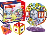 Klocki - KLOCKI MAGNETYCZNE DUŻE Konstrukcyjne EDUKACYJNE 73 Elementy Zestaw koło - miniaturka - grafika 1