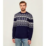 Swetry męskie - GUESS Sweter Regular Fit z dodatkiem wełny - miniaturka - grafika 1