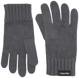 Rękawiczki - Calvin Klein Męskie klasyczne bawełniane rękawiczki z dzianiny, Magnes, Rozmiar uniwersalny - grafika 1