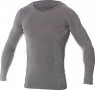 Koszulki męskie - Brubeck LS11600 Koszulka męska z długim rękawem COMFORT WOOL ciemnoszary XL - miniaturka - grafika 1
