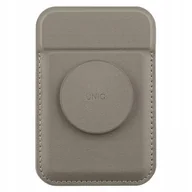 Portfele - Uniq Flixa magnetyczny portfel na karty z podpórką szary/flint grey MagSafe - miniaturka - grafika 1