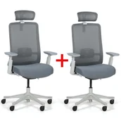 Fotele i krzesła biurowe - Krzesło biurowe MARRY 1+1 GRATIS, szare - miniaturka - grafika 1
