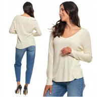 Swetry damskie - Cienki SWETER DAMSKI Luźny Dzianinowy Wiskoza Elegancki Klasyczny MORAJ XL - miniaturka - grafika 1