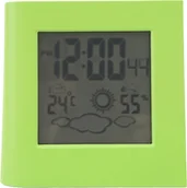 Stacje pogodowe - Solarbatterie Dual Energy Wecker Wettervorhersage Temperaturfeuchtigkeit grün - miniaturka - grafika 1