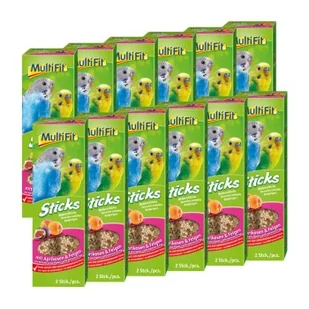 MultiFit Sticks dla papużek falistych 12 x 2 szt. Owoce - Przysmaki dla ptaków - miniaturka - grafika 1