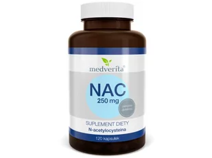 Medverita Medverita, NAC 500mg N-Acetylocysteina, 120 kapsułek - Witaminy i minerały dla sportowców - miniaturka - grafika 1
