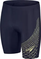 Kąpielówki męskie - Speedo Męskie kąpielówki Speedo MEDLEY LOGO JAM AM true navy/spritz rozmiar 26 - miniaturka - grafika 1