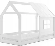 Łóżeczka i kojce - Łóżko dziecięce Domek z daszkiem 160x80 drewniane z materacem - miniaturka - grafika 1