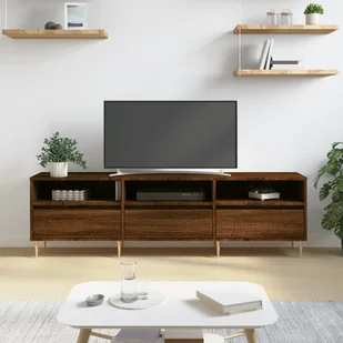 vidaXL Szafka pod TV, brązowy dąb, 150x30x44,5 cm - Szafki RTV - miniaturka - grafika 1