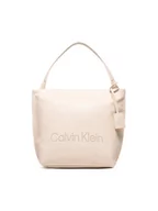 Torebki damskie - Calvin Klein Torebka Ck Set Ns Shopper Sm K60K609118 Beżowy - miniaturka - grafika 1