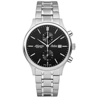 Zegarki męskie - Srebrny zegarek Męski Atlantic Seabase Chronograph z bransoletą 64457.41.61 - miniaturka - grafika 1