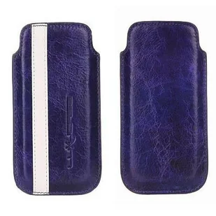 Luxucase skórzane etui rozmiar M niebiesko-białe dla iPhone 4/4s - Etui i futerały do telefonów - miniaturka - grafika 1