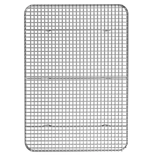 Wielofunkcyjny stojak do pieczenia ze stali nierdzewnej w kolorze srebrnym o wymiarach 42 x 29,5 cm - do pieczenia grillowania i studzenia - Formy do ciast - miniaturka - grafika 1