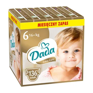 Pieluszki Dada Extra Care 6, 16+ kg, 136 szt., superchłonny wkład - Pieluchy - miniaturka - grafika 1