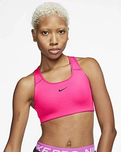 Nike Biustonosz damski Swoosh Pad różowy różowy/czarny. S - Biustonosze - miniaturka - grafika 1