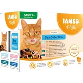 Mokra karma dla kotów - Iams 12 x 85 g Delights + 2 x 85 g Delights Adult Kurczak i indyk w sosie gratis! Rybne smaki w sosie - miniaturka - grafika 1