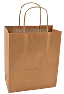 Akcesoria do pakowania - Torba papierowa brąz 240x100x320mm, z uchem skręcanym - 50 szt. - miniaturka - grafika 1