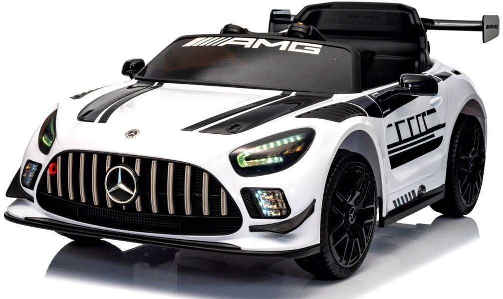 Mercedes GT3 Evo Biały Miękkie koła Eva, miękki fotelik Licencja Akumulator litowo-jonowy EDUKAMP