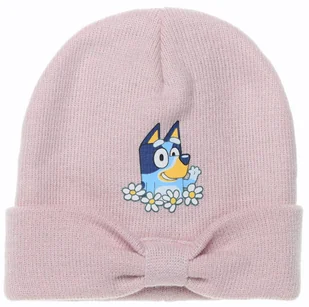 Czapka zimowa dla dziewczynki, Bluey, włókno akrylowe, jasnonróżowa, rozmiar 54 cm - Czapki damskie - miniaturka - grafika 1