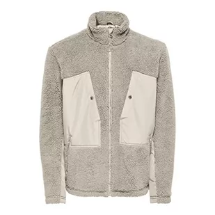 Only & Sons Onsvillads OTW Sherpa Mix męska kurtka, Srebrna podszewka, M - Kurtki męskie - miniaturka - grafika 1