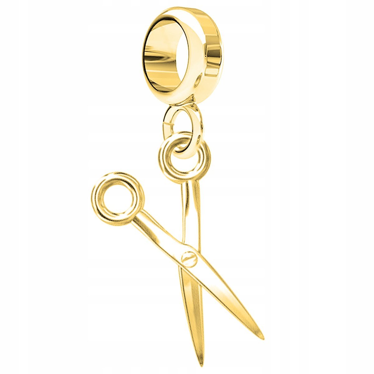 Charms Złoty z Nożyczkami Nożyce dla Fryzjerki Nożyczki Fryzjer SREBRO