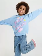 Swetry dla dziewczynek - Sinsay - Bluza z kapturem - niebieski - miniaturka - grafika 1