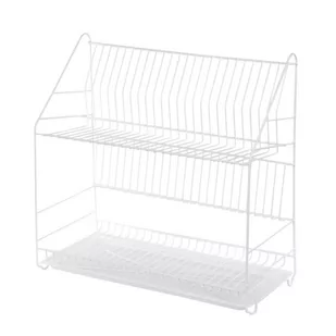 Altom SUSZARKA DO NACZYŃ 2-POZIOMOWA 50CM BIAŁA WYSOKA UNIWERSALNA Z TACKĄ 5906551040876 - Suszarki do naczyń - miniaturka - grafika 1