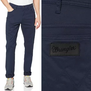 Wrangler Texas Slim Navy Granatowe Spodnie W38 L32 - Spodnie męskie - miniaturka - grafika 1